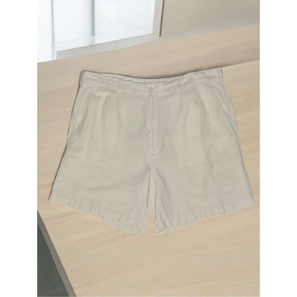 CUBAVERA Beige Tan Linen‎ Blend 9" Inseam Chino Shorts Men's Size 44 Minimalist